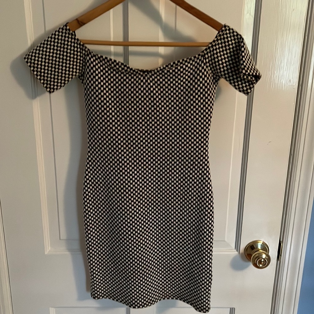 Black and White checked Sparkle & Fade Bodycon Mini Dress. Worn once.